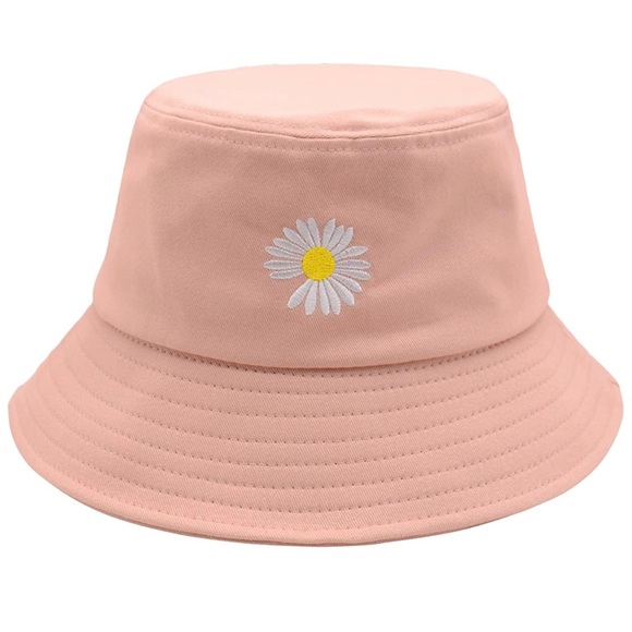 Accessories - Pink daisy bucket hat summer sun hat